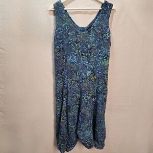 NWT Papa Vancouver Summer Dress Sz L Tie Back Swing Skirt Pockets